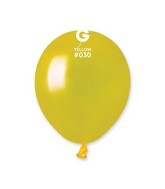 5" Gemar Latex Balloons (Bag of 100) Metallic Metallic Yellow