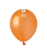 5" Gemar Latex Balloons (Bag of 100) Metallic Metallic Orange