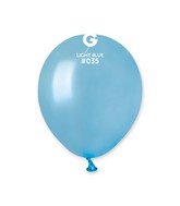 5" Gemar Latex Balloons (Bag of 100) Metallic Metallic Light Blue
