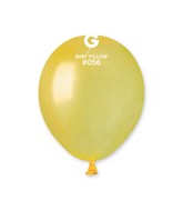 5" Gemar Latex Balloons (Bag of 100) Metallic Metallic Baby Yellow