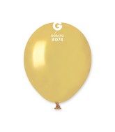 5" Gemar Latex Balloons (Bag of 100) Metallic Dorato
