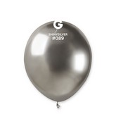 5" Gemar Latex Balloons (Bag of 50) Shiny Silver