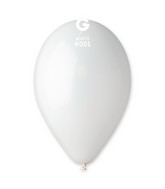 12" Gemar Latex Balloons (Bag of 50) Standard White