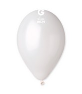 12" Gemar Latex Balloons (Bag of 50) Metallic Metallic White