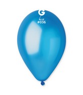 12" Gemar Latex Balloons (Bag of 50) Metallic Metallic Blue