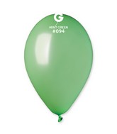 12" Gemar Latex Balloons (Bag of 50) Metallic Metallic Mint Green