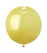 19" Gemar Latex Balloons (Bag of 25) Metallic Metallic Baby Yellow