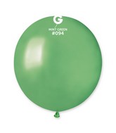 19" Gemar Latex Balloons (Bag of 25) Metallic Metallic Mint Green