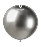 31" Gemar Latex Balloons (Pack of 1) Shiny Silver