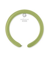 260G Gemar Latex Balloons (Bag of 50) Modelling/Twisting Green Olive