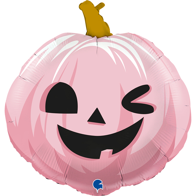 29" Funny Pumpkin Pink Foil Balloon