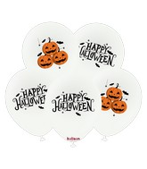 12" Kalisan Print Halloween Pumpkins Latex Balloons (25 Per Bag)