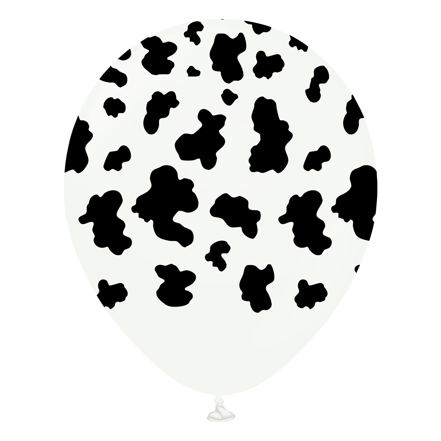 12" Safari Cow Printed White Kalisan Latex Balloons (25 Per Bag)