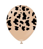 12" Safari Cow Printed Desert Sand Kalisan Latex Balloons (25 Per Bag)