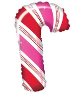 12" Airfill Only Pink & Red Candy Cane Foil Balloon