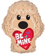9" Airfill Only Be Mine Puppy Foil Balloon
