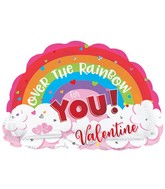 10" Airfill Only Valentine Rainbow Foil Balloon