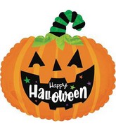 9" Airfill Only Happy Halloween Pumpkin Foil Balloon