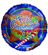 36" Feliz Cumpleaños Piñata Jumbo Blue Balloon (Spanish)