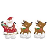 51" Santa and Reindeer Airloonz Consumer Inflatable Foil Balloon