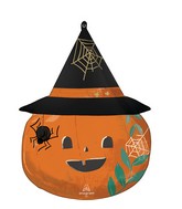 26" Nature in the Night Satin Pumpkin SuperShape Foil Balloon