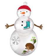38" Satin Woodland Snowman SuperShape Foil Balloon