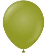 12" Kalisan Latex Balloons Retro Olive (50 Per Bag)
