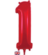 34" Number 1 Red Oaktree Foil Balloon
