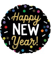 17" Happy New Years Graphic Foil Balloon