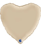 18" Heart Satin Cream Foil Balloon
