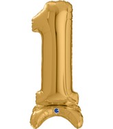 25" Number Standup 1 Gold Foil Balloon