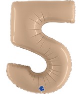 40" Number "5" Satin Nude Foil Balloons