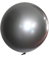 10" Metallic Solid Colorful Bobo Balloon Silver Prestretched (10 Per Bag)