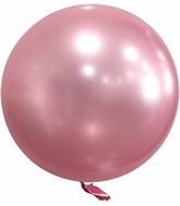 22" Metallic Solid Colorful Bobo Balloon Pink Prestretched (10 Per Bag)