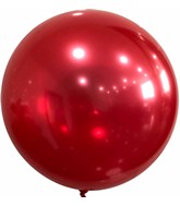 22" Metallic Solid Colorful Bobo Balloon Red Prestretched (10 Per Bag)