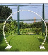 Double Ring Balloon Arch Kit Metal White (7.2H X 8.5W Feet)