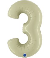 40" Number "3" Olive Green Foil Balloons
