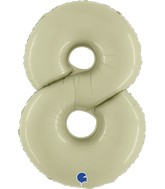 40" Number "8" Satin Olive Green Foil Balloons