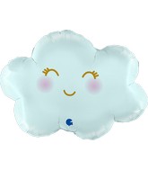 30" Cloud Satin Pastel Blue Foil Balloon