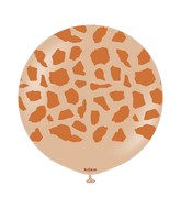 24" Latex Printed Balloons (Giraffe) Desert Sand (1 Per Bag)