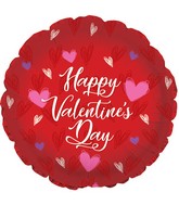 18" Happy Valentine's Day Pencil Hearts Balloon
