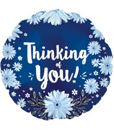 9" Airfill Only Thinking Of You Blue Daisies Foil Balloon