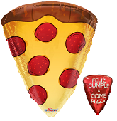 18" Cumple Pizza E Shape (Spanish) Foil Balloon