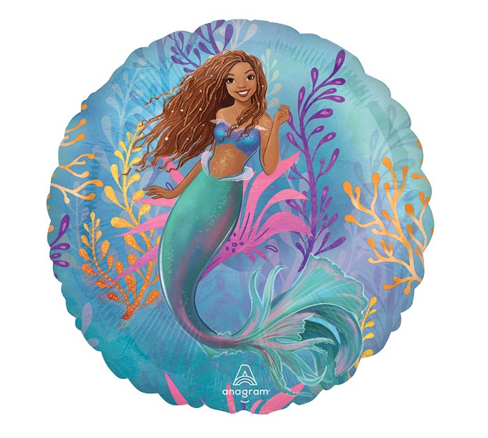 5pc Large Mermaid Themed Foil Balloon Set – Birthday Party Decor, Helium/Air Fillable