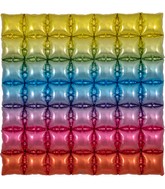 36" Rainbow 7x7 Squares Waffle Wall Foil Balloon