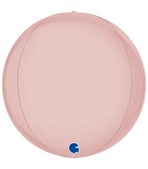 15" (22" Deflated) Globe Satin Pastel Pink 4D Foil Balloon