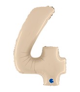 26" Number 4 Satin Cream Foil Balloon