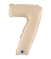 26" Number 7 Satin Cream Foil Balloon