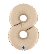 26" Number 8 Satin Cream Foil Balloon