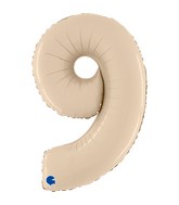 26" Number 9 Satin Cream Foil Balloon